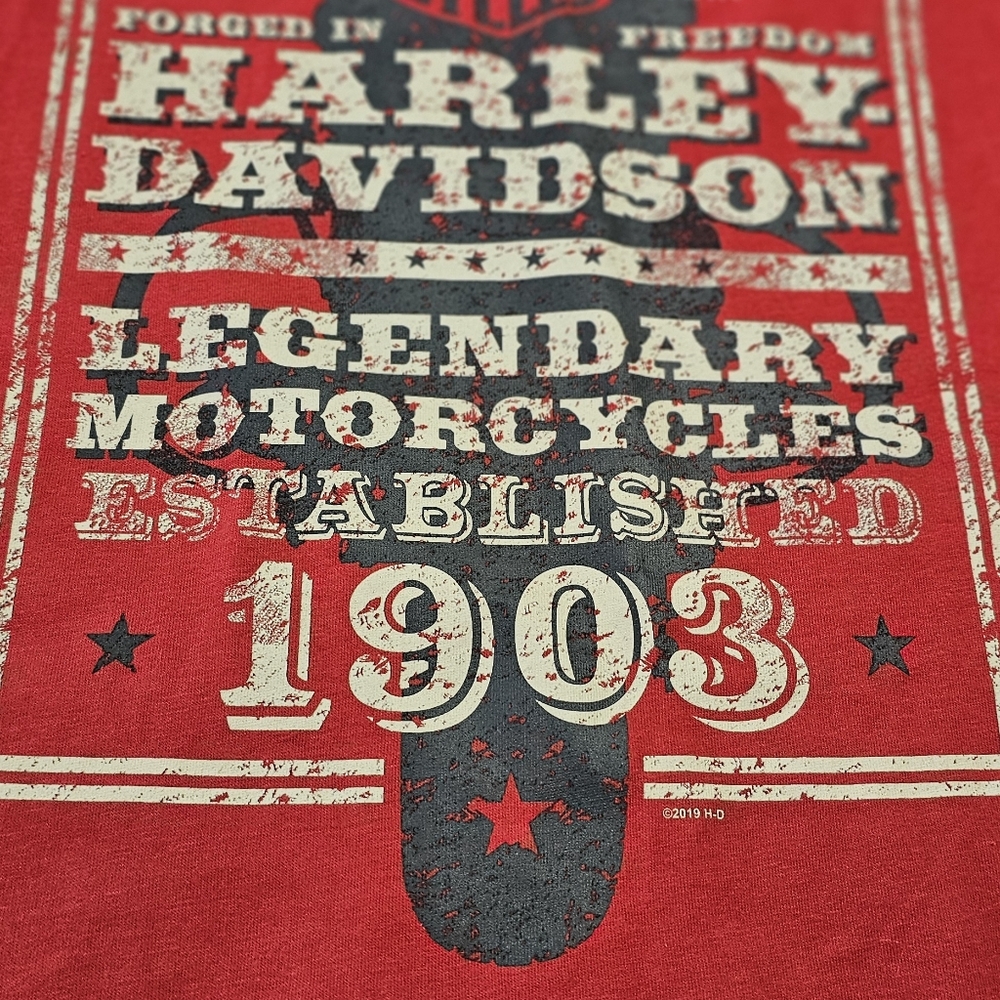 HARLEY DAVIDSON MENS 2XL SOFT NEW SHIRT RED